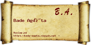 Bade Agáta névjegykártya
